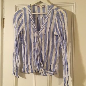 Blue and white stripe blouse